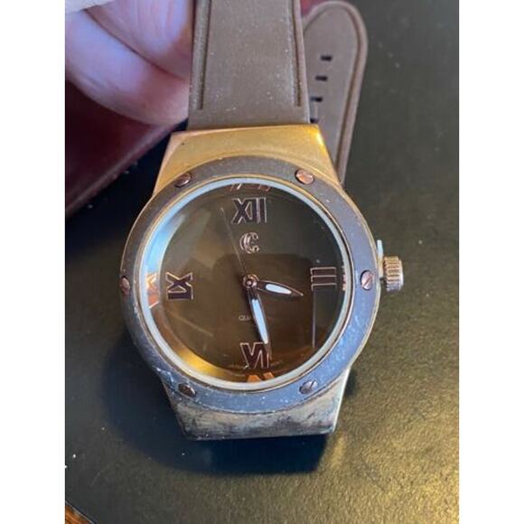 Women's 40mm Charming Charlie Watch, Rose Tone Gold and Brown Resin Bezel and Ba - Picture 2 of 3